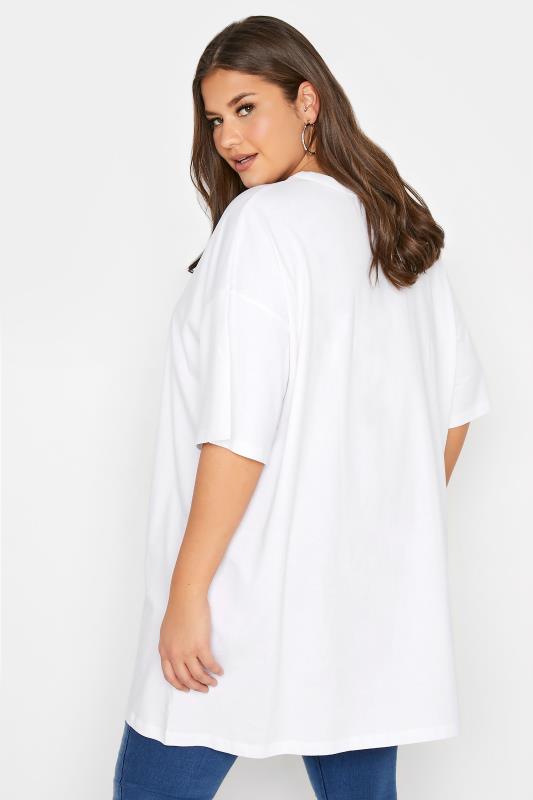 Plus Size White Oversized T-Shirt | Yours Clothing  3