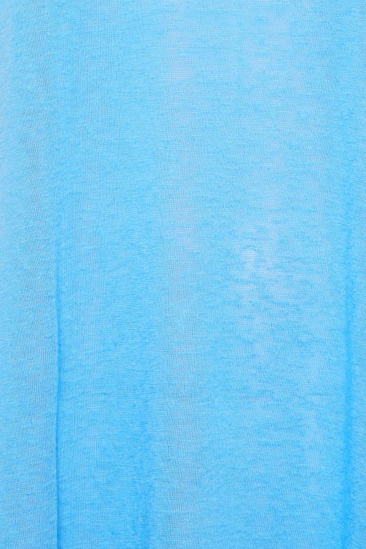 YOURS Curve Plus Size Aqua Blue Linen Look Vest Top | Yours Clothing  5