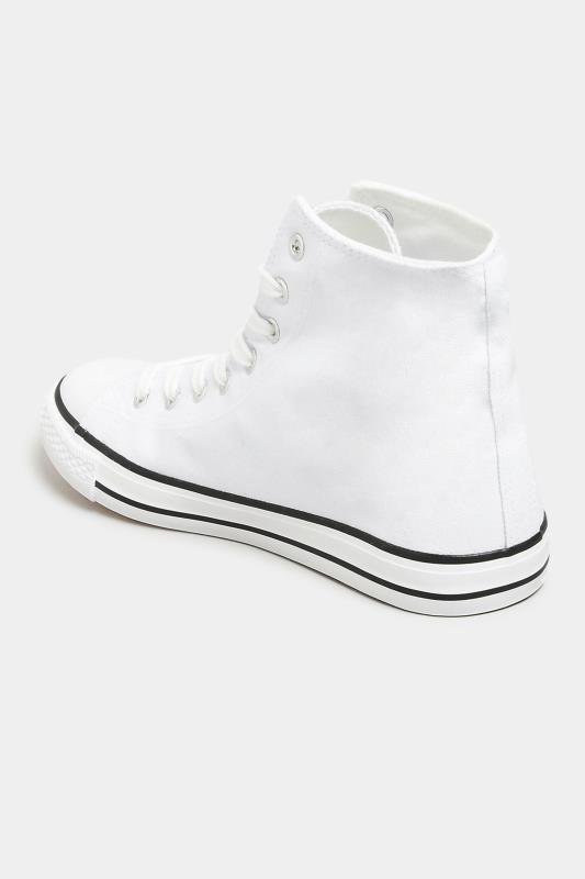 LTS White Canvas High Top Trainers In Standard D Fit 4