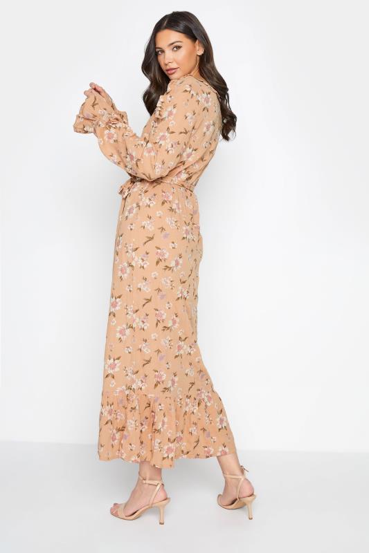 Tall Women's LTS Orange Floral Print Ruffle Maxi Dress | Long Tall Sally  1