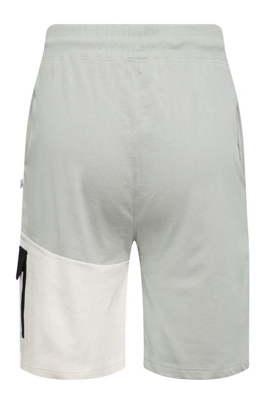 STUDIO A Big & Tall Grey Cut & Sew Panelled Shorts | BadRhino 4