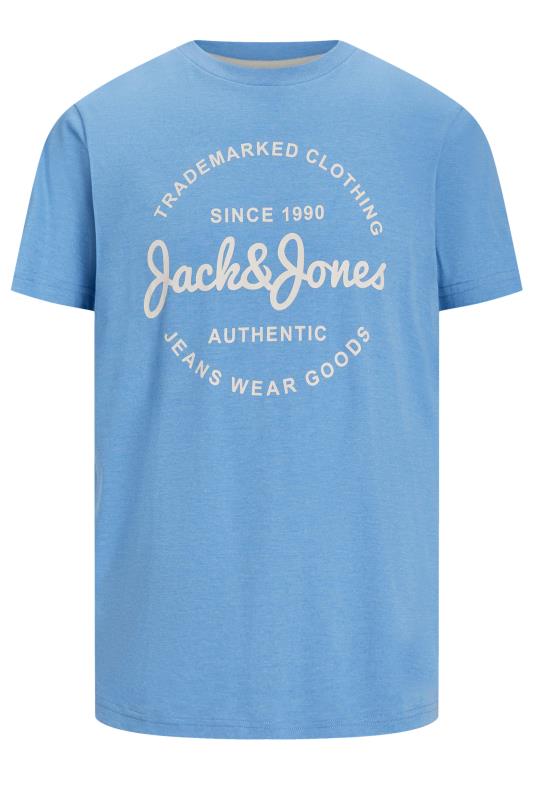 JACK & JONES Big & Tall Blue Short Sleeve T-Shirt | BadRhino 2