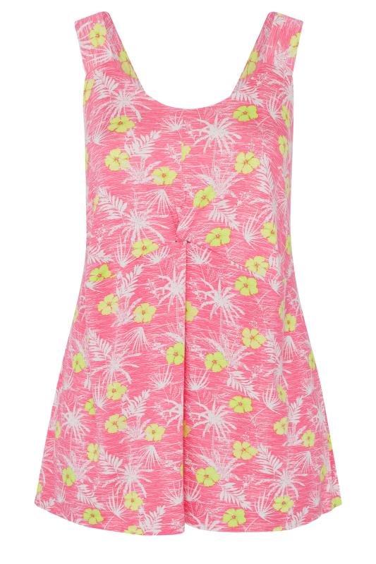 YOURS Plus Size Pink Tropical Print Vest Top | Yours Clothing 6