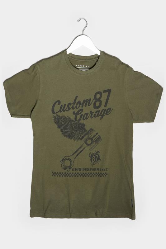 BadRhino Big & Tall Khaki Green Custom Garage Graphic Print T-Shirt_F.jpg