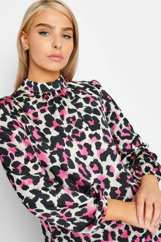 M&Co Pink Leopard Print High Neck Tunic Top | M&Co  4