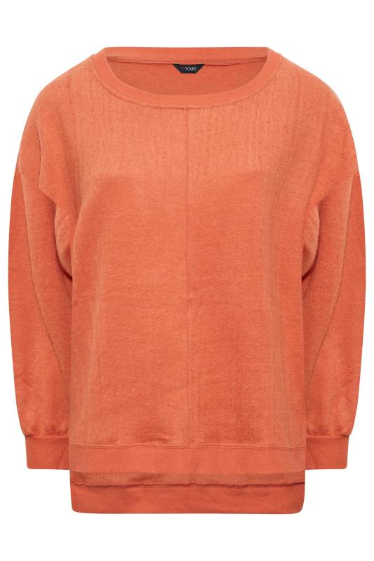 Plus Size Orange Soft Touch Fleece Sweatshirt | Yours Clothing  5