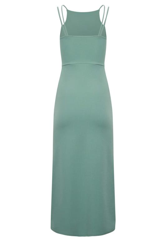 YOURS PETITE Plus Size Sage Green Split Hem Maxi Dress | Yours Clothing 7