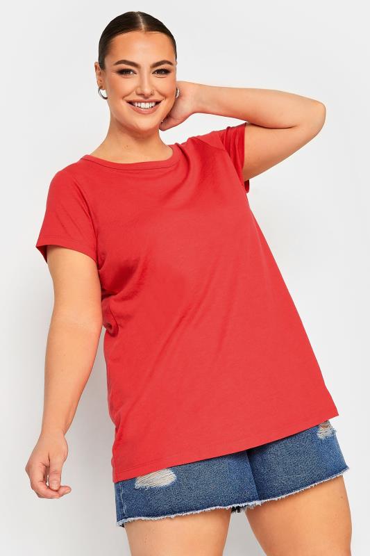 YOURS Curve Plus Size Red Essential T-Shirt | Yours Clothing  1