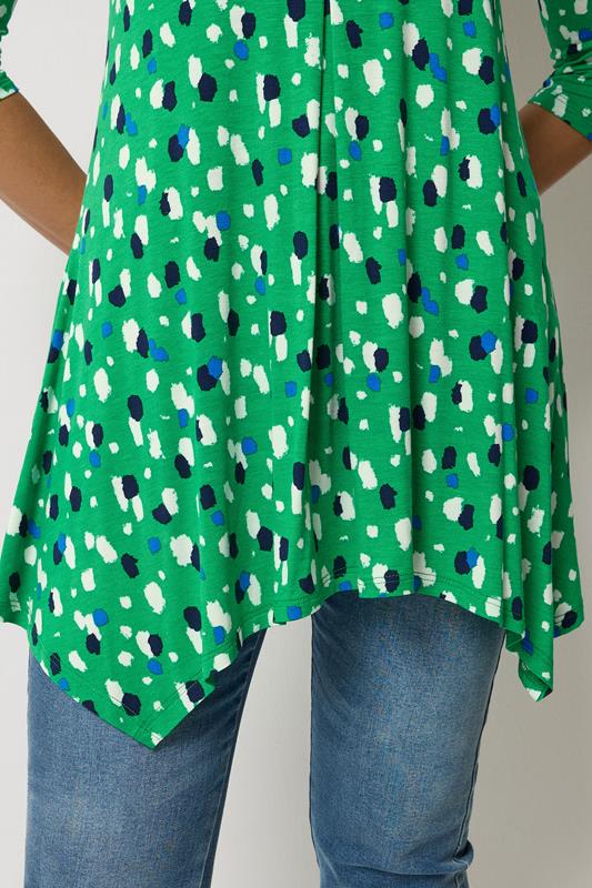 M&Co Green Spot Print Hanky Hem Top | M&Co 4