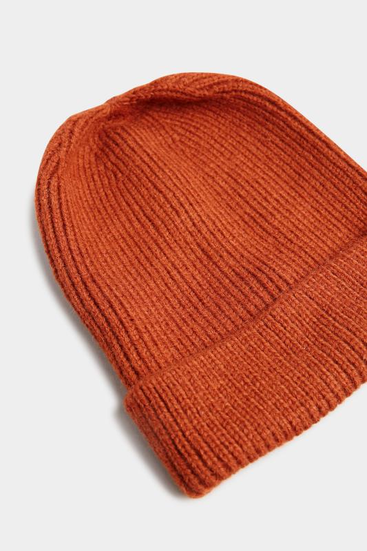 Rust Orange Knitted Soft Touch Beanie Hat_B.jpg