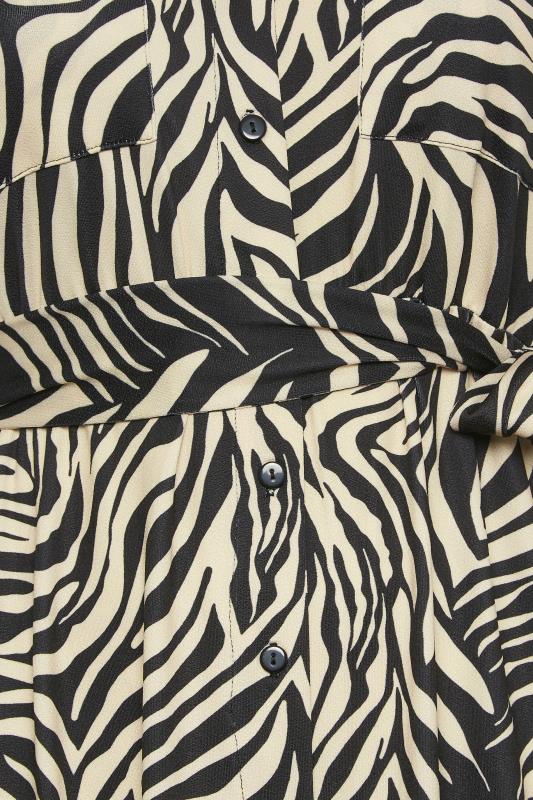 YOURS Curve Black & White Zebra Print Spilt Hem Midaxi Shirt Dress | Yours Clothing  5