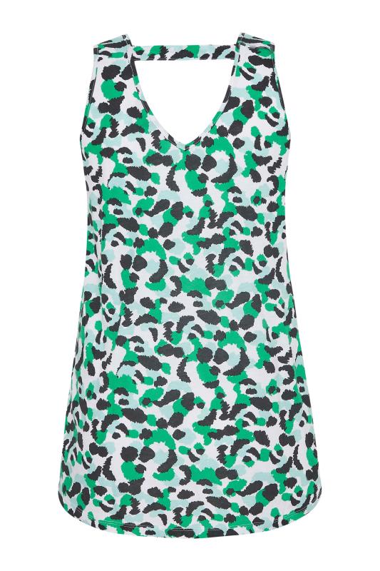 Plus Size Green Animal Print Bar Back Vest Top | Yours Clothing 7