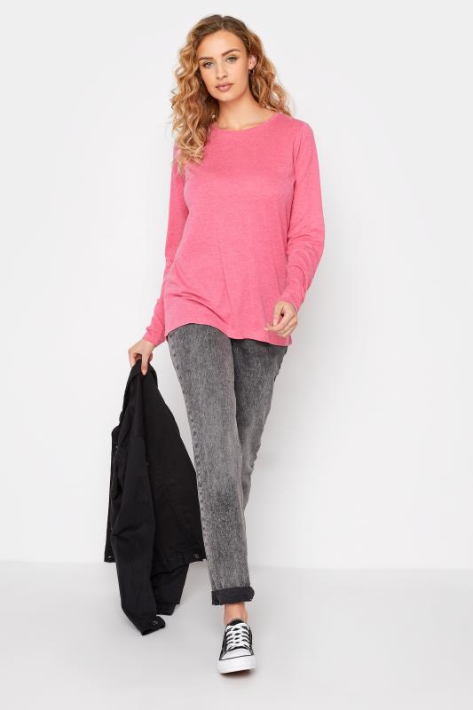 LTS Tall Women's Pink Marl Long Sleeve T-Shirt | Long Tall Sally 5