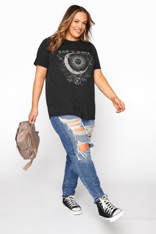 LIMITED COLLECTION Curve Black Sun & Moon Graphic Print T-Shirt 2