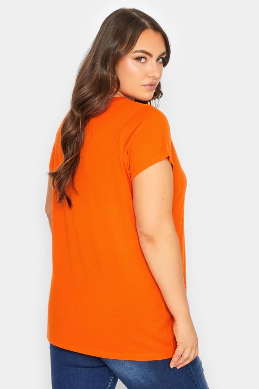 YOURS Curve Plus Size Orange Basic T-Shirt | Yours Clothing  3