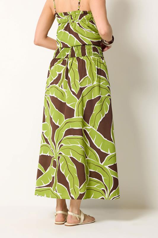 LTS Tall Women's Set Green Palm Leaf Print Top & Skirt | Long Tall Sally 7