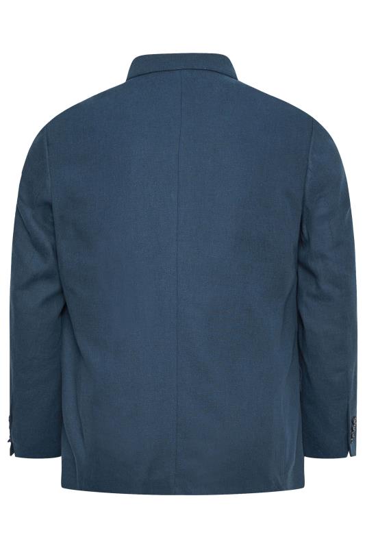 BadRhino Big & Tall Navy Blue Linen Suit Jacket | BadRhino 5