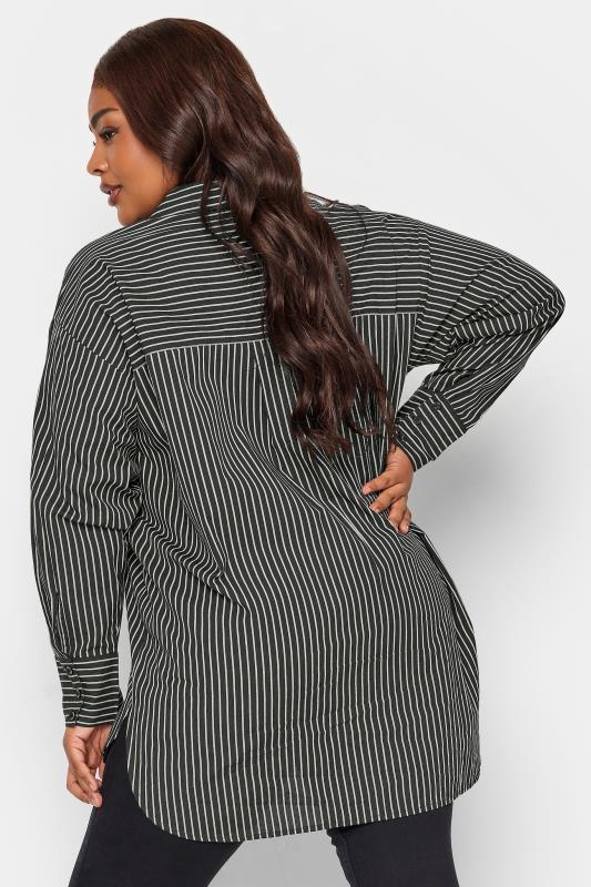LIMITED COLLECTION Plus Size Black & White Striped Shirt | Yours Clothing 4