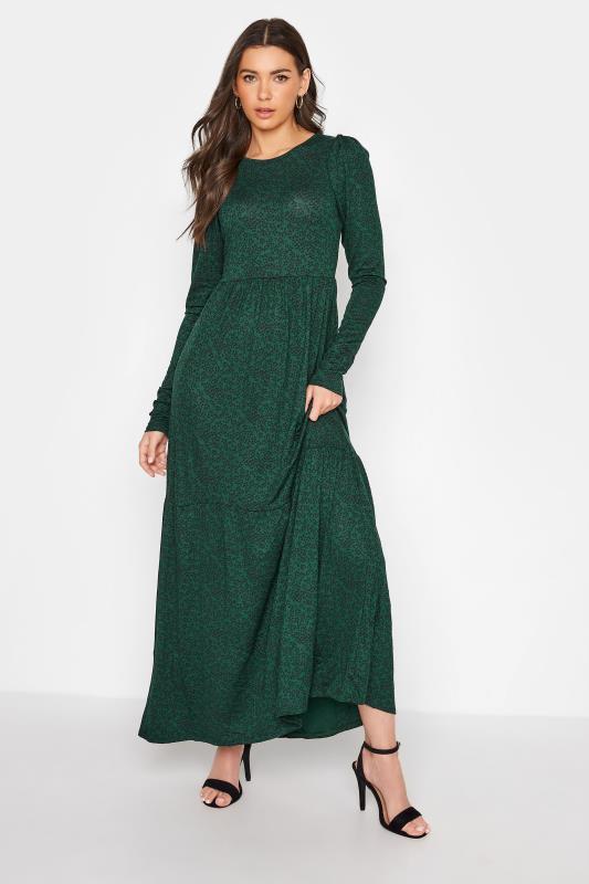 LTS Tall Green Floral Midaxi Dress 1