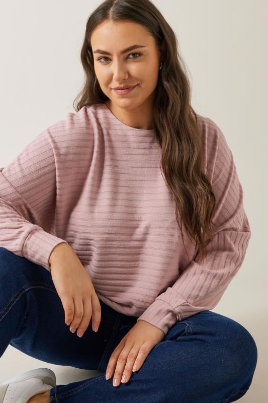 EVANS Plus Size Pink Ribbed Jumper | Evans 6