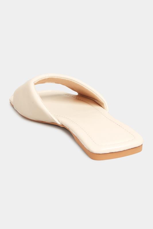 PixieGirl Cream Square Toe Padded Sandals In Standard D Fit 4