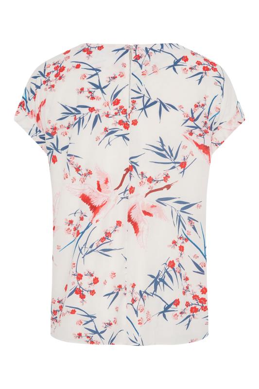 Plus Size Pink Floral Grown On Sleeve Top | Yours Clothing 6