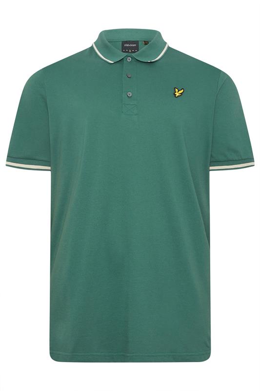 LYLE & SCOTT Big & Tall Everglade Green Tipped Polo Shirt | BadRhino 2