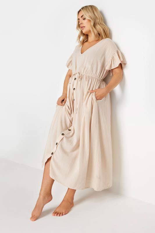 YOURS Plus Size Stone Brown Boho Maxi Dress | Yours Clothing 3