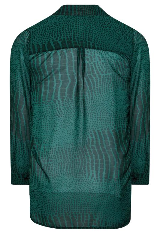 Curve Green Snake Print Shirt | Yours Clothing 7