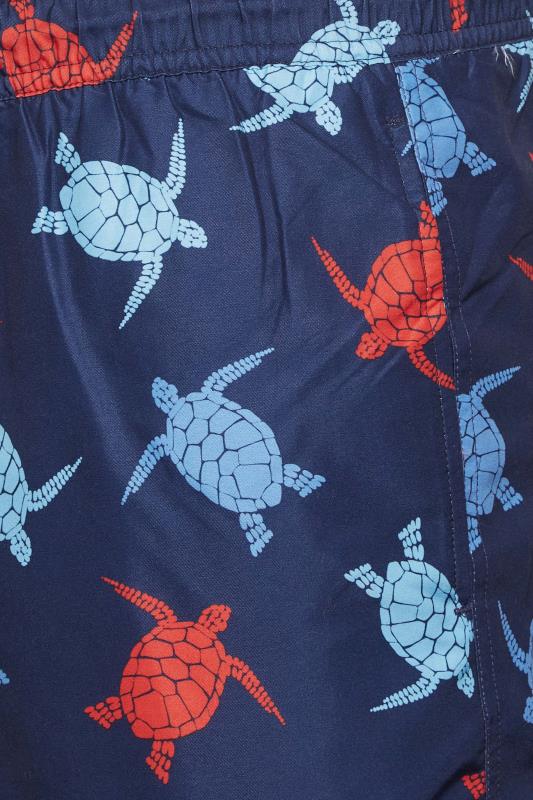 BadRhino Big & Tall Navy Blue Turtle Print Swim Shorts | BadRhino 3