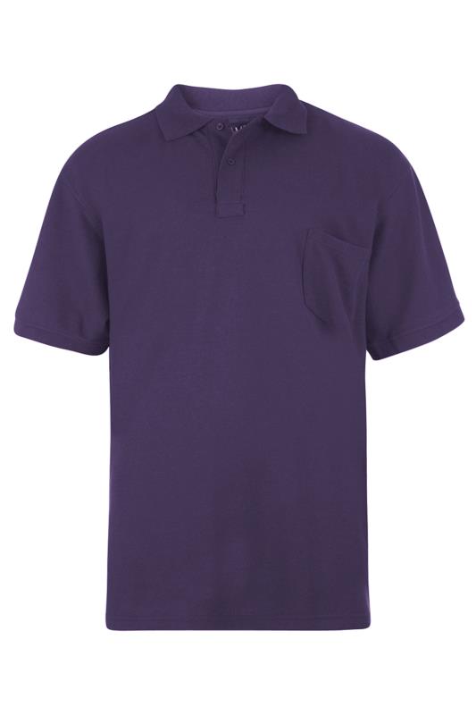 KAM Big & Tall Purple Pocket Polo Shirt 2