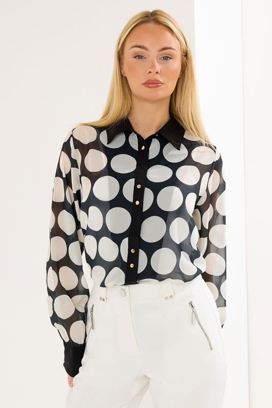  STAR zwart shirt met stippenprint