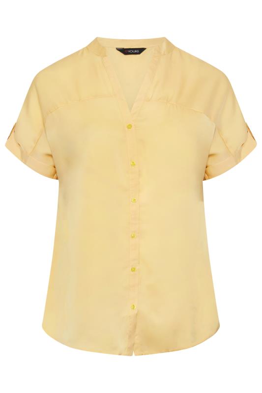 YOURS Plus Size Yellow Button Through Shirt | Yours Clothing 5
