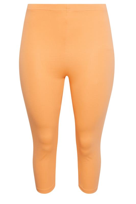YOURS Plus Size Orange Cropped Leggings | Yours Clothing 5