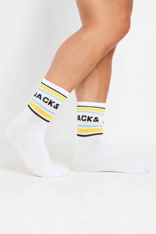 JACK & JONES Big & Tall 5 PACK White Stripe Tennis Socks 2