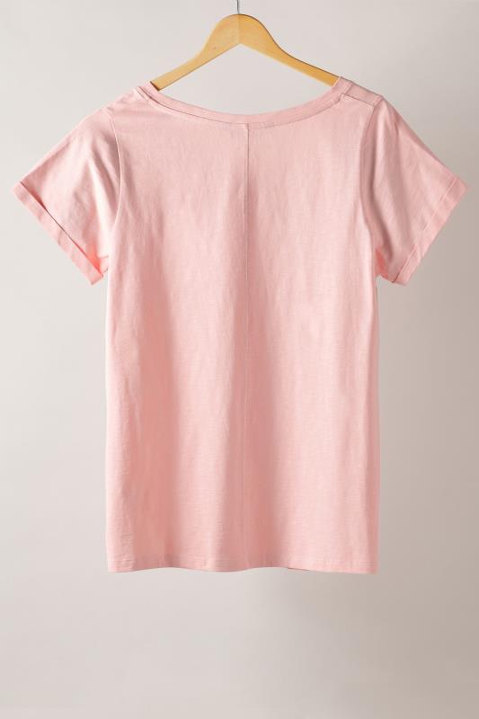EVANS Plus Size Pink Pure Cotton T-Shirt | Yours Curve 7