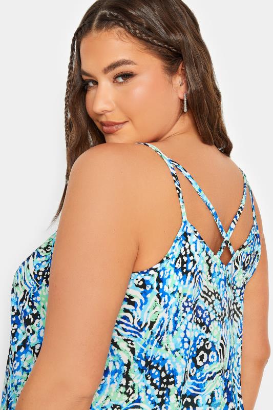 LIMITED COLLECTION Curve Plus Size Blue Mixed Print Cami Top | Yours Clothing  5