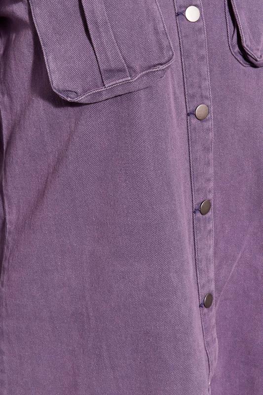 LIMITED COLLECTION Plus Size Purple Longline Denim Jacket | Yours Clothing 5
