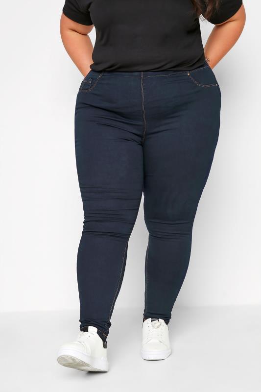 Plus Size Indigo Blue Stretch Pull On JENNY Jeggings | Yours Clothing 1