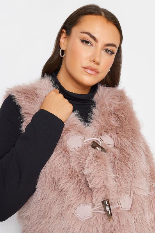 YOURS Plus Size Pink Faux Fur Gilet | Yours Clothing 5