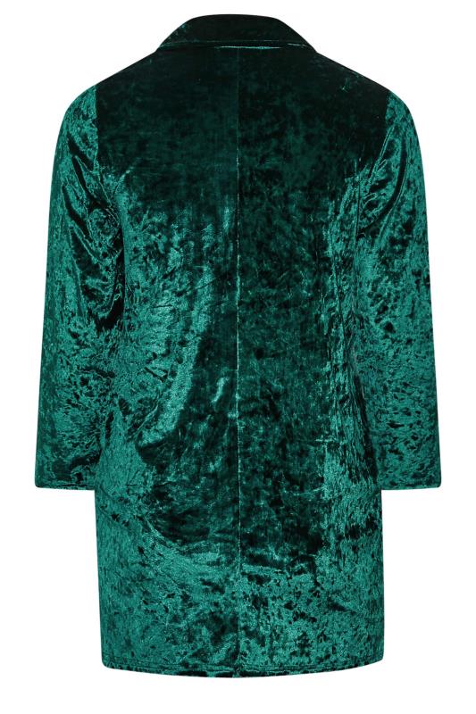 LIMITED COLLECTION Plus Size Green Velvet Long Sleeve Blazer | Yours Clothing  7