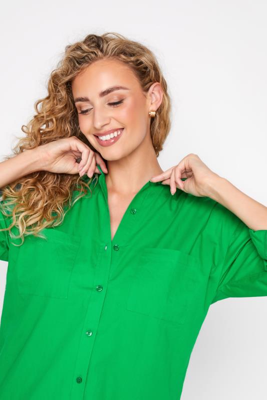 LTS Tall Women's Apple Green Oversized Cotton Shirt | Long Tall Sally 5