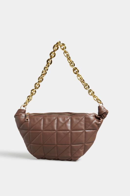 Brown Quilted Shoulder Bag | Yours Clothing 2