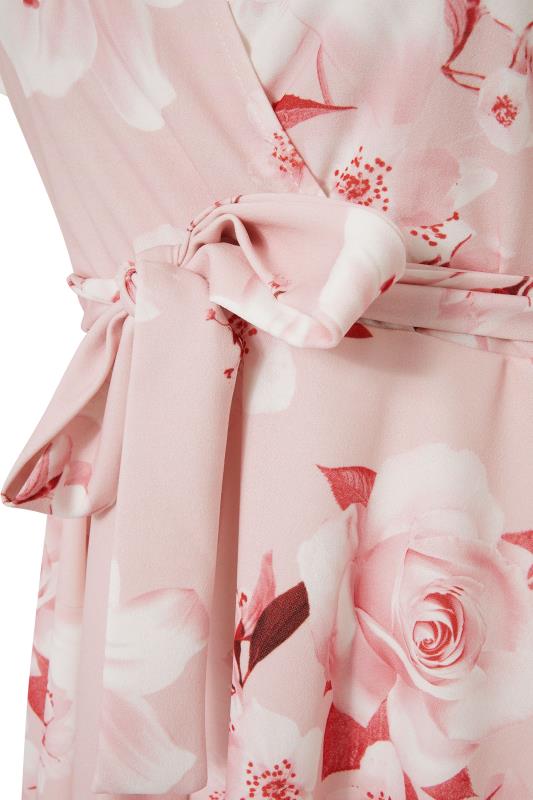 YOURS LONDON Curve Blush Pink Floral Wrap Skater Dress 6