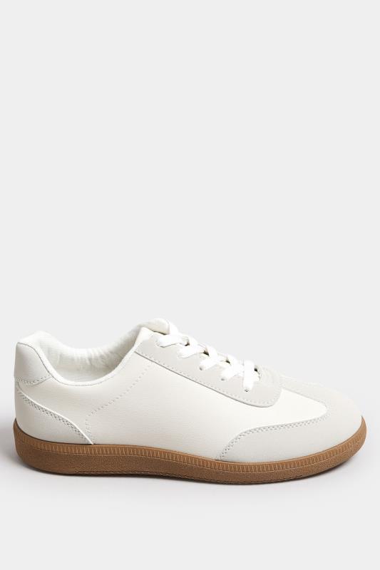 White Retro Gum Sole Trainers In Extra Wide EEE Fit | Yours Clothing 3