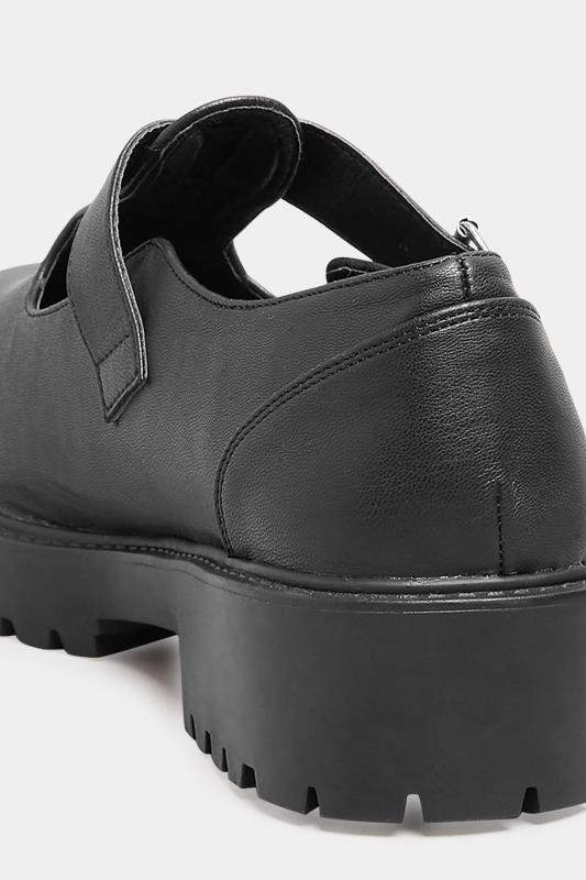 Black Patent Chunky T Bar Mary Jane Shoes In Extra Wide EEE Fit | Yours Clothing 4