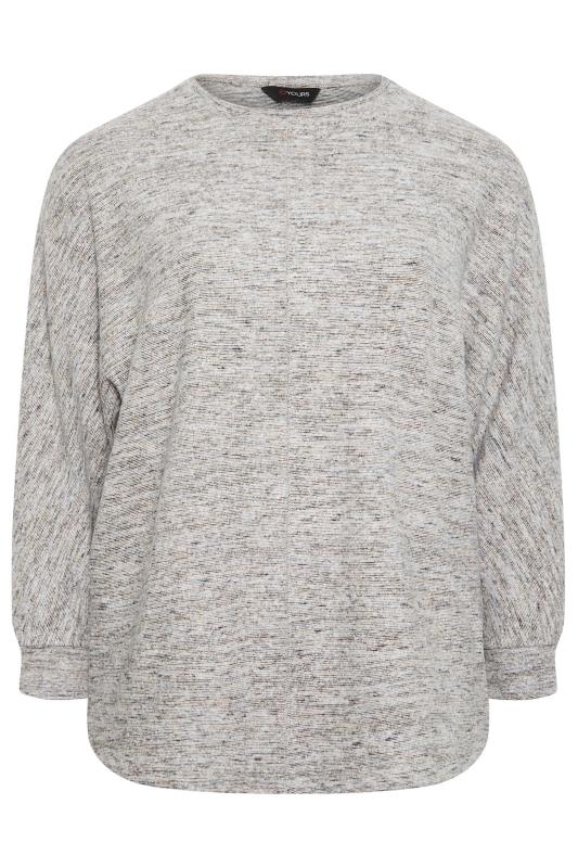 YOURS LUXURY Plus Size Grey Marl Soft Touch Jumper | Yours Clothing 5
