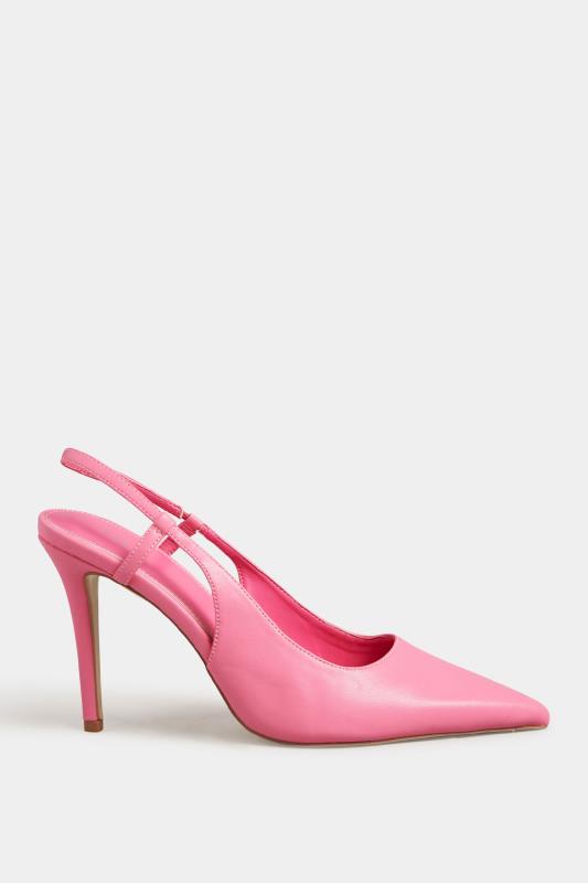 LTS Pink Sling Back Heel Court Shoes in Standard Fit | Long Tall Sally 3