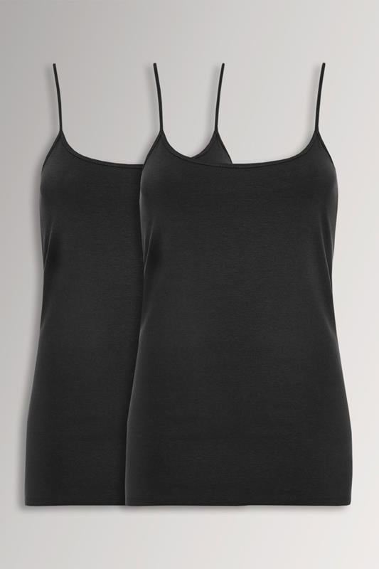  YOURSET  Curve 2 PACK Black Cami Tops