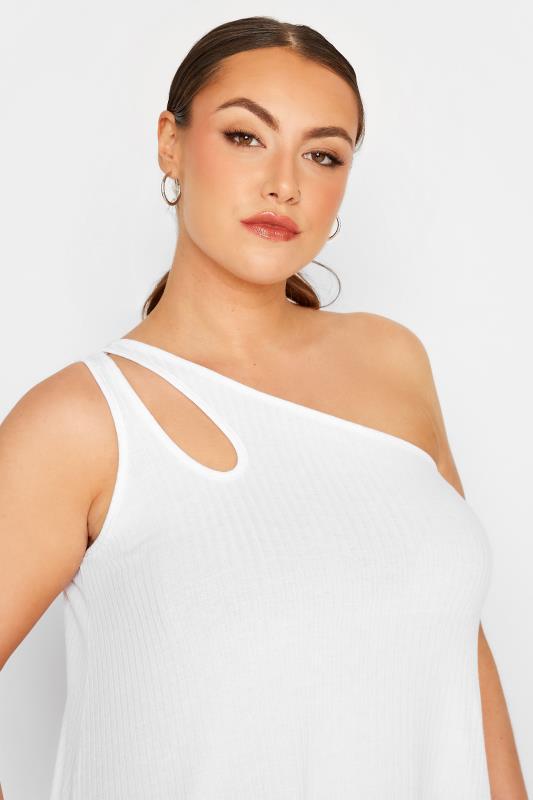 LIMITED COLLECTION Curve White Split Strap Ribbed Cami Top_D.jpg